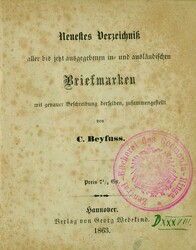 1863 – BEYFUSS, C. – Neuestes Verzeichnis aller bis jetzt ...