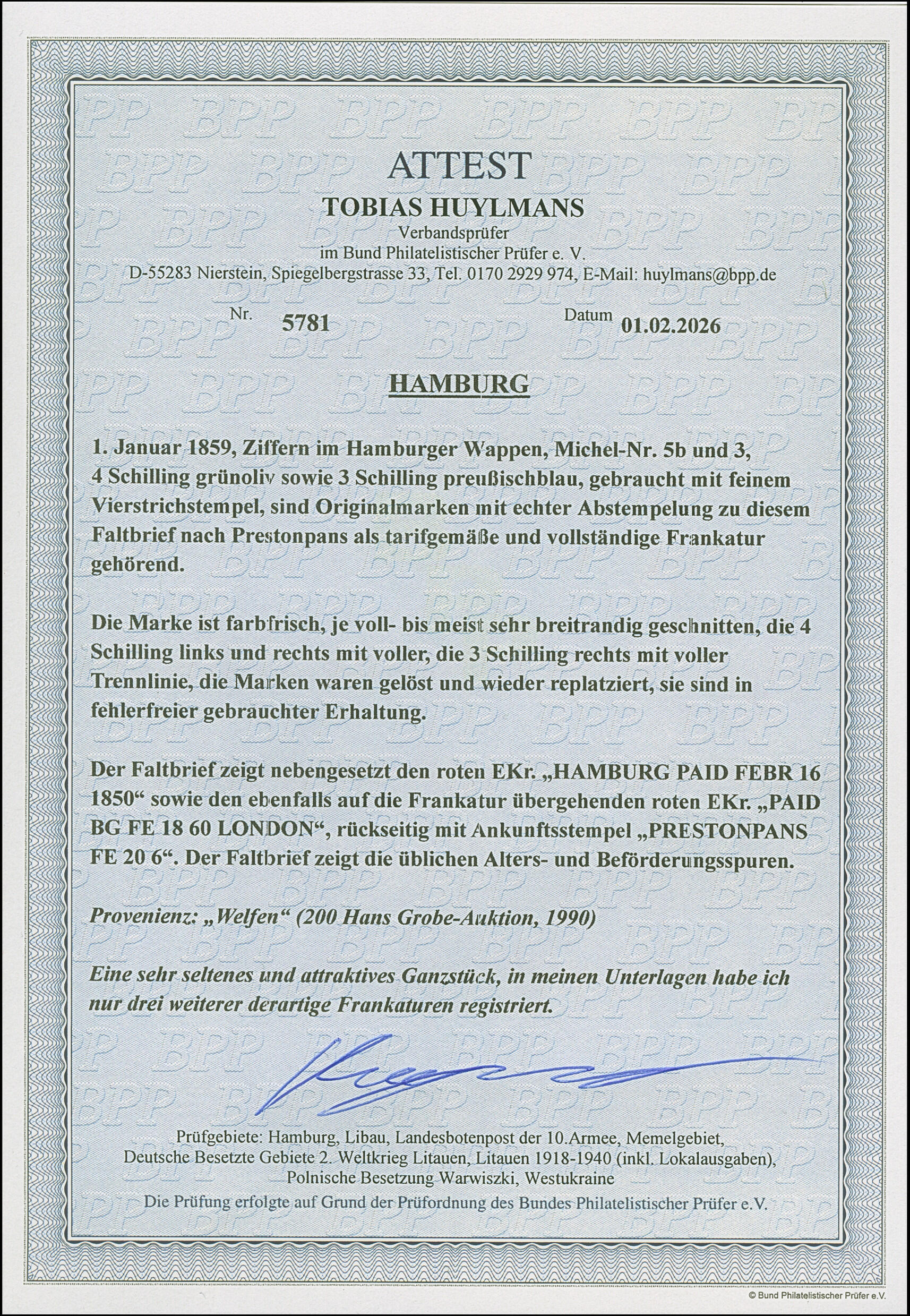 Image 2 for lot number 8041 for Heinrich Köhler 388th Auction