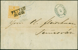 1850, Wappen auf Handpapier 1 Kr. gelbocker, farbrisch und gut bis ...