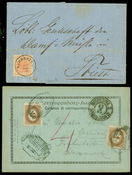 Wappen auf Maschinenpapier 3 Kr. rot, allseits breitrandig, sauber ...