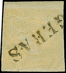 1851, “Gelber Merkur” 6 Kr., Type Ia, dreiseitig breit-bis ...