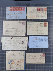 1789/1877, 3 unfranked and 5 franked intires, most addressed to ...