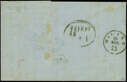 1863, Wappenausgabe 3 Kr. grün (2) in Mischfrankatur mit 15 Kr. ...