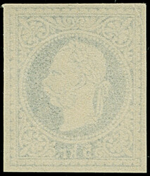 1867, Probedruck Franz Joseph 5 Kr. blau, ungezähnter Einzelabzug in ...