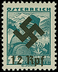 1938, Volkstrachten mit Hakenkreuz-Aufdruck, 3-12 Rpf., postfrisch, ...