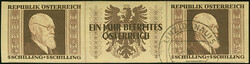 1946, Renner 1-5 S. geschnitten in waagerechten Dreierstreifen mit ...
