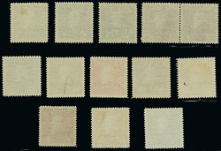 1918, nicht ausgegebene Werte mit waagerechtem schwarzen ...