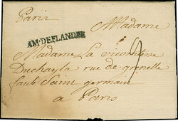 1749, "AM.DE.FLANDRE" clear straight-line on entire letter from Mons ...