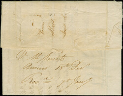 1814, "ANVERS". straight-line on entire unpaid letter to Porto, rated ...