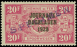 1928, 10 c.-20 Fr., overprinted “JOURNEAUX / DAGBLADEN / 1928”, ...
