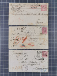 1868/71, 15 Briefe mit Franco-Stempeln, dabei Express-Brief und 11 ...
