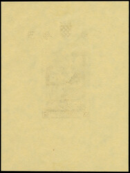 1943, 3rd. Stamp exhibition 18+9 k. souvenir sheet, imperforate proof ...