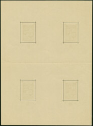 1943, 3rd. Stamp exhibition 18+9 k. souvenir sheet, part of printer's ...