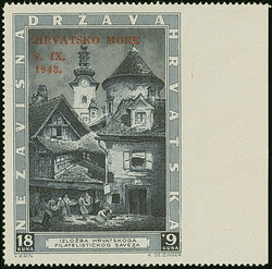 1943, 3rd Stamp Exhibition18+9 k. with red overprint from the right ...