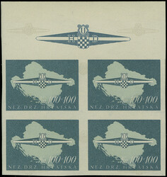 1945, Storm Division 50-100 k. imperforate proofs, blocks of four ...