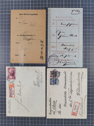 1893/1907, Partie mit vie R-Briefen aus Hankau, Peking mit violettem ...