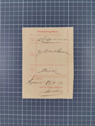 1892/1912, Partie mit Posteinlieferungsschein von “Stephansort” ...