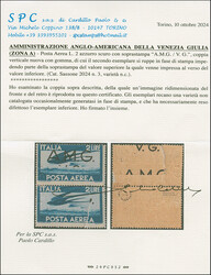 1946, 2 l. in vertical pair, the lower adhesive with variety ...