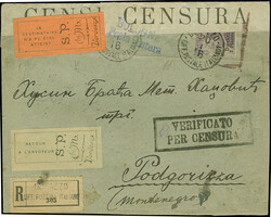 1909, Durazzo 4 pia. on 50 c. pale violet tied by cds. “DURAZZO 20 ...