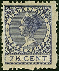 1926/39, Queen Wilhelmina 7½ c. violet with three-hole trial ...