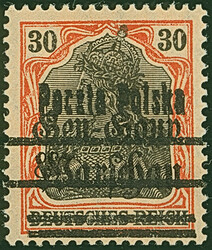 1918, Germania 30 Pfg., “Gen.-Gouv. Warschau” with variety ...