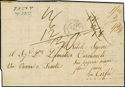 1847, "JASSY 22 FEB." on entire letter (part outer lettersheet on ...