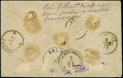 1872, Paris print 10 b. blue, 15 b. deep brown and 25 b. yellowish ...