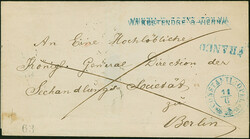 1862, Prepaid cover from Constantinople to Paris with CONSTANTINOPLE ...