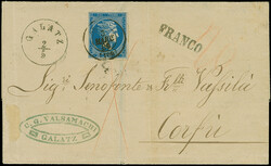 1866, letter sheet with clear c.d.s. "GALATZ 2/5" and ...
