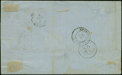1869, lettersheet from Galatz to Corfu, forwarded to Constantinopel ...