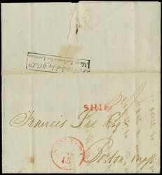1825, folded entire with full contents from St Petersburg to Boston, ...
