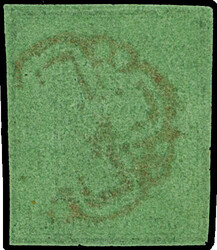 1848, 5 C. auf dunkelgrün, schöne tiefe Farbe, links unten in der ...