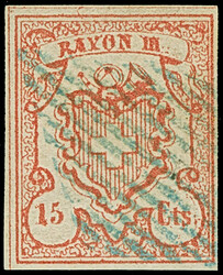 15 Cts., farbfrisch und voll- bis meist breitrandig, leicht entwertet ...