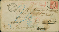 1862, 30 Rp. zinnober, auf Brief mit auf- und nebengesetztem EKr. ...