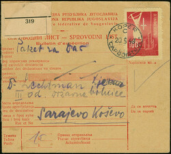 1949, Labour Day 100 l. “1 MAGGIO 1948 NEL TLT” tied by cds. ...