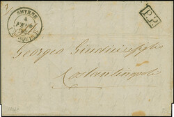 1843, entire folded letter from “SMYRNE 4.Fevr.1843”, boxed “P ...