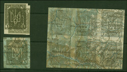 1 hr., imperforate printer´s trials with a double print includingone ...