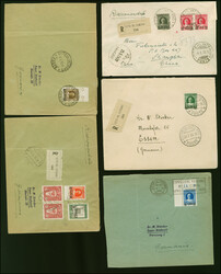 1934, Provisionals 40 c.-3,70 l. overcomplete, used on 3 registered ...