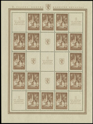 1941, 1. Stamps Exhibition Slavonski Brod 1,50 din. blue black and 3 ...