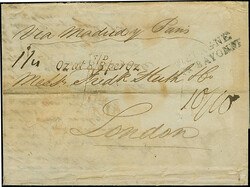 1822, "Oz at S8/D8 per Oz" on entire letter from writer to London ...