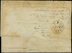 1822, "Oz at S8/D8 per Oz" on entire letter from writer to London ...