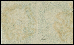 1840, QV 2d. blue, plate 2, horizontal pair, lettered EK-EL, four ...