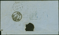 1857, “PAID AT HONG KONG” small crowned red cds (Webb type 11) ...