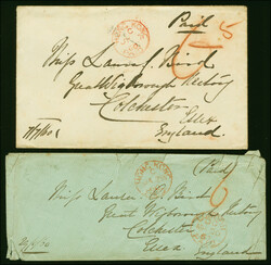 1860, envelope to Colchester, England, with red despatch cds “HONG ...