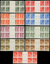 1949, Temples 15 s. – 80 s. as imperforated ungummed proofs, each ...