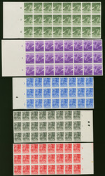 1949, Temples 15 s. - 25 r. as imperforated ungummed proofs, each in ...