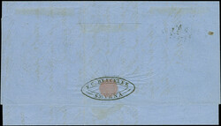 1858, Folded tissue-paper envelope bootlegged from Smyrna, Turkey to ...