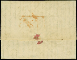 1852, kompletter Faltbrief mit Absenderstempel aus Hamburg und ...