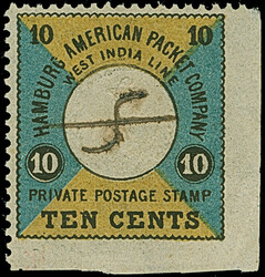 1875, 10C. schwarz/blaugrün/gelb und 10 C. ...