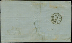 1875, 10C. schwarz/blaugrün/gelb, Oberrandstück,oben ungezähnt, ...